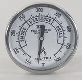 Tel-Tru BQ225 BBQ Grill & Smoker Thermometer 2" Dial 2.13" Stem 10-500 Gauge