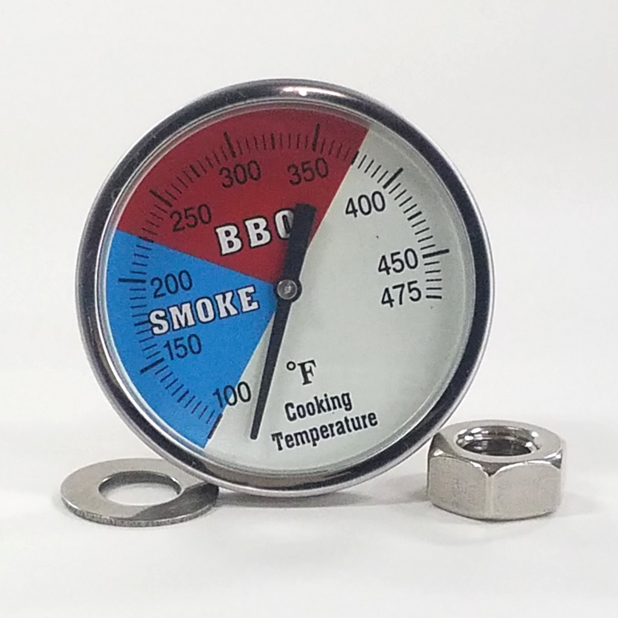 Tel-Tru BQ300 BBQ Grill & Smoker Thermometer 3 Dial w/ 2.5 Stem