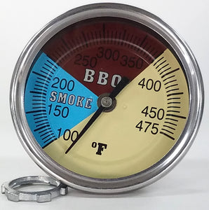 Pro BBQ Thermometer Gauge 3" Dial 2.5" Stem for  your Grill