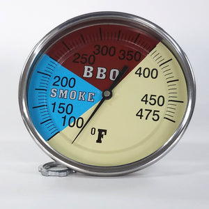 Pro BBQ Thermometer Gauge 5.25" Dial 3" Stem for  your Smoker