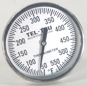BQ225 2" Tel Tru BBQ Grill or Smoker Thermometer 50-550