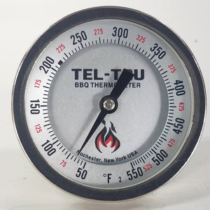 This is a 3" Tel Tru BBQ Grill or Smoker Thermometer 50-550 