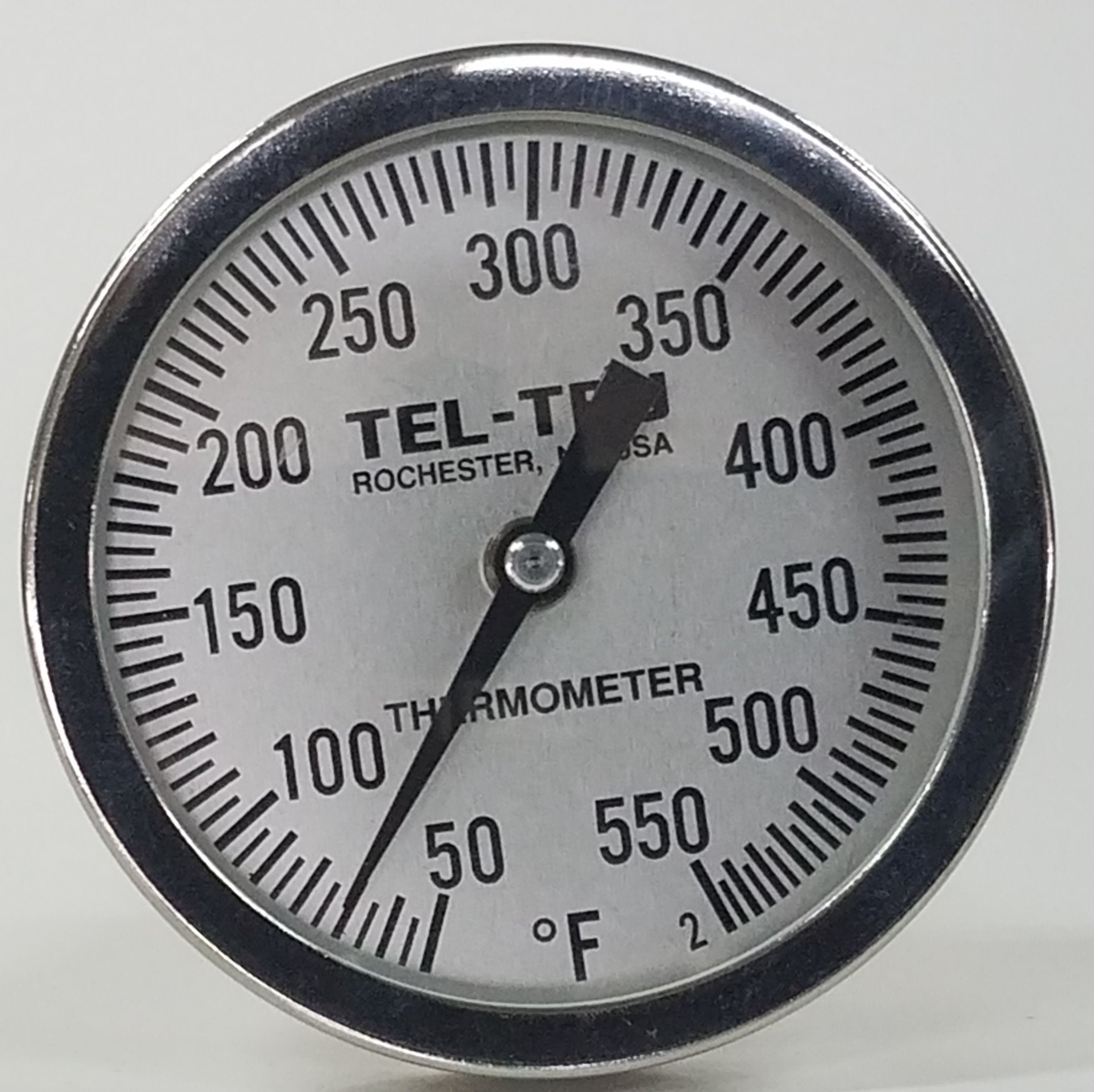 Tel-Tru BQ500R BBQ Grill & Smoker Thermometer 5 Dial 2.5 Stem 50