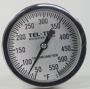 This is a 5" Tel Tru BBQ Grill or Smoker Thermometer 50-550 & a 2.5" Stem