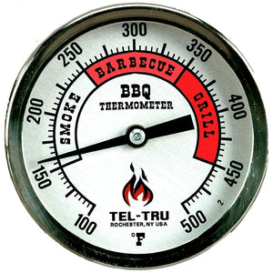 This is a 3" Tel Tru BBQ Grill or Smoker Thermometer white with red zones 2.5