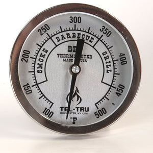 This is a 3" Tel Tru BBQ Grill or Smoker Thermometer 100 500 & a 4" Stem