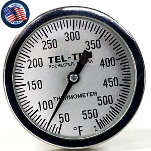 This is a 3" Tel Tru BBQ Grill or Smoker Thermometer 50-550-usa
