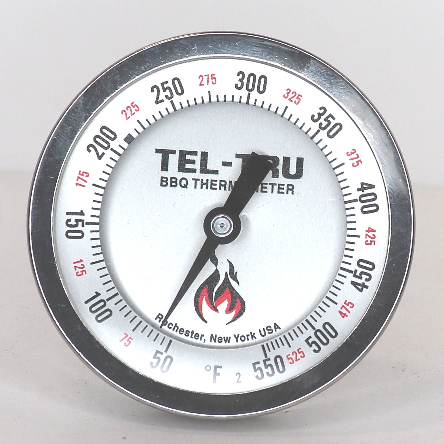 Tel-TruⓇ BQ300 Black BBQ Smoker Thermometer 3 in. Face 4 Stem 1/2 NPT
